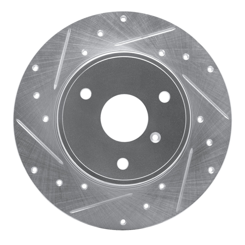 Smart Fortwo Brake Rotor (1) - Front Left - R1 Concepts - Drilled & Slotted - Silver - `05-`16